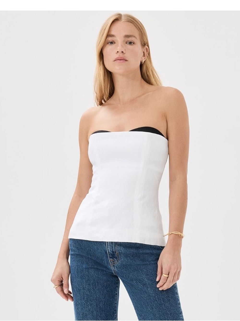 reformation AYDA Strapless Two-Tone Bustier Top 12 NWT - Picture 8 of 8